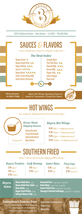 Sauces&Flavors Hot Wings Southern Fried