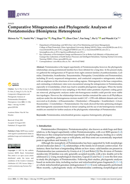 Comparative Mitogenomics and Phylogenetic Analyses of Pentatomoidea (Hemiptera: Heteroptera)