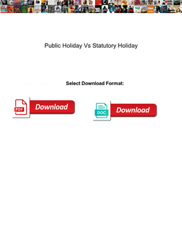 Public Holiday Vs Statutory Holiday