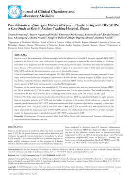 Procalcitonin As a Surrogate Marker of Sepsis in People Living with HIV/AIDS: a Case Study at Komfo Anokye Teaching Hospital, Ghana