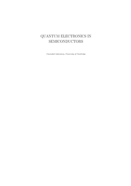 Quantum Electronics in Semiconductors