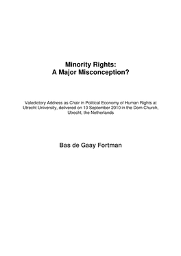 Minority Rights: a Major Misconception?