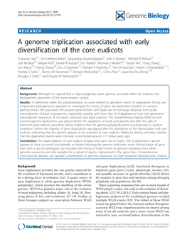 A Genome Triplication Associated with Early Diversification of the Core