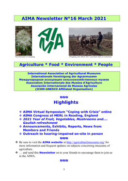 AIMA Newsletter N°16 March 2021 Highlights