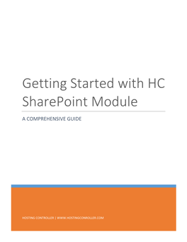 Getting Started with HC Sharepoint Module