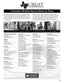 Counselors Reinforcing Excellence in Texas