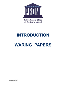 Introduction to the Waring Papers Adobe