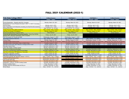 Fall 2021 Calendar (2022-1)