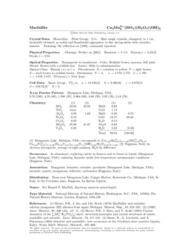 Macfallite Ca2mn (Sio4)(Si2o7)(OH)3