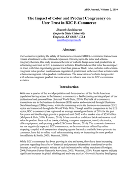 The Impact of Color and Product Congruency on User Trust in B2C E-Commerce