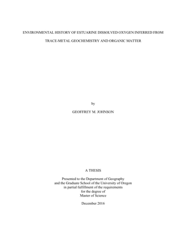 Environmental History of Estuarine Dissolved Oxygen Inferred From