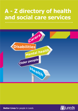 A - Z Directory of Health and Social Care Services