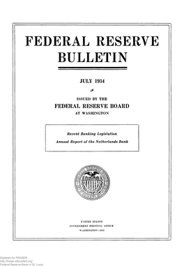 Federal Reserve Bulletin July 1934