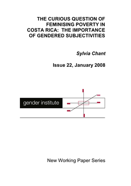 The Curious Question of Feminising Poverty in Costa Rica: the Importance of Gendered Subjectivities