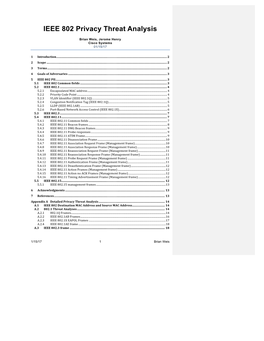 IEEE 802 Privacy Threat Analysis