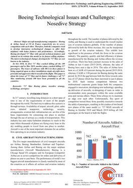 Boeing Technological Issues and Challenges: Nosedive Strategy