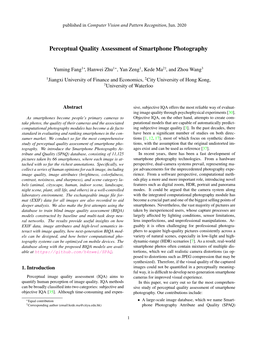 Perceptual Quality Assessment of Smartphone Photography