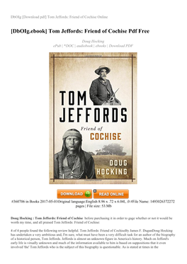 Tom Jeffords: Friend of Cochise Online