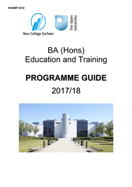 BA (Hons) Education and Training