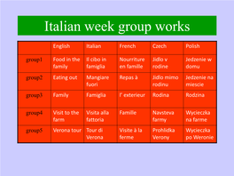 Italian Week Group Works