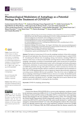 Pharmacological Modulators of Autophagy As a Potential Strategy for the Treatment of COVID-19