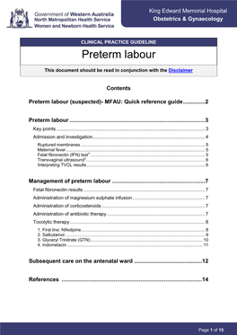 Preterm Labour