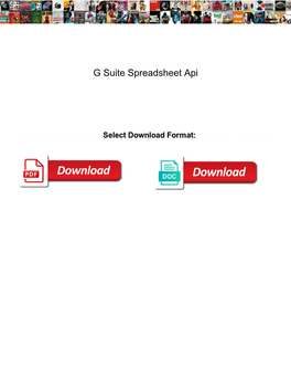G Suite Spreadsheet Api
