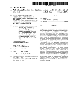 (12) Patent Application Publication (10) Pub. No.: US 2006/0211752 A1 Kohn Et Al