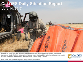 Cal OES Daily Situation Report July 14, 2017