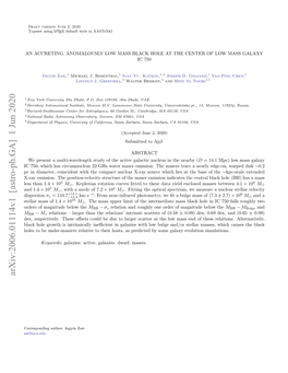 Arxiv:2006.01114V1 [Astro-Ph.GA] 1 Jun 2020