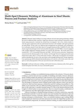 Multi-Spot Ultrasonic Welding of Aluminum to Steel Sheets: Process and Fracture Analysis