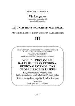 Via Latgalica Humanitāro Zinātņu Žurnāls Journal of Humanities