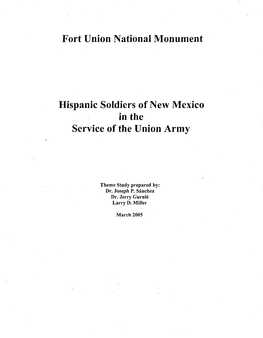 Hispanic Soldiers of New Mexico in the Service of the Union Army