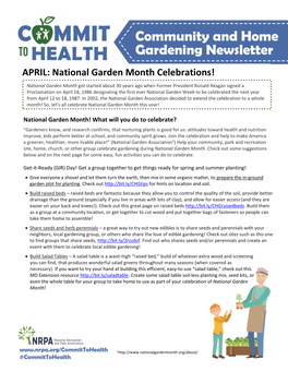 National Garden Month Celebrations!