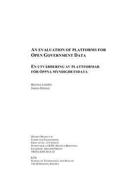 An Evaluation of Platforms for Open Government Data