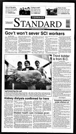 Gov't Won't Sever SCI Workers