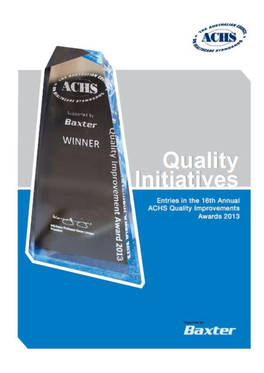 Quality Initiatives 2013 2013 QI Award Winners and Highly Commended