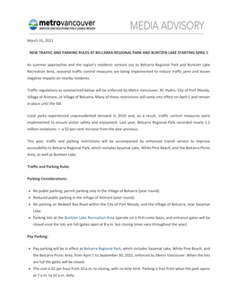 March 31, 2021 NEW TRAFFIC and PARKING RULES at BELCARRA