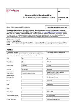 Denmead Neighbourhood Plan Proforma