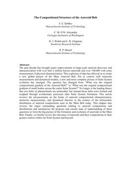 The Compositional Structure of the Asteroid Belt