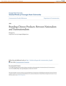 Between Nationalism and Transnationalism Hongmei Li Georgia State University, Hongmei.Li9@Gmail.Com