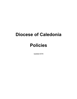 Diocese of Caledonia Policies
