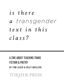 Is There a Transgender Text in This Class?