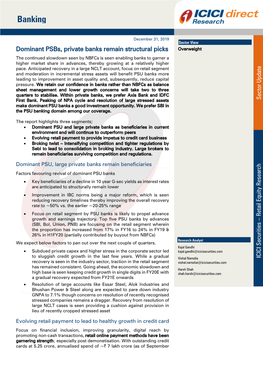 Sector Update | Banking ICICI Direct Research