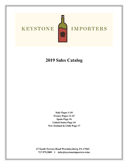 2019 Sales Catalog