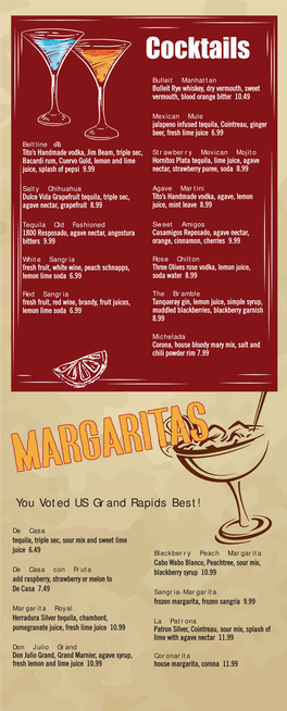 BLB Cocktail Menu