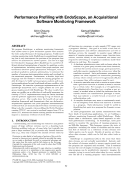 Performance Profiling with Endoscope, an Acquisitional