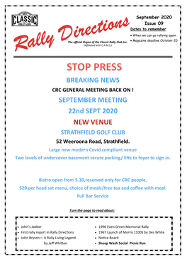 Rally Directions 2020 Issue 09 - September