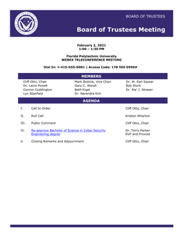 Board of Trustees Meeting