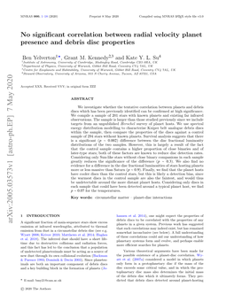 No Significant Correlation Between Radial Velocity Planet Presence And